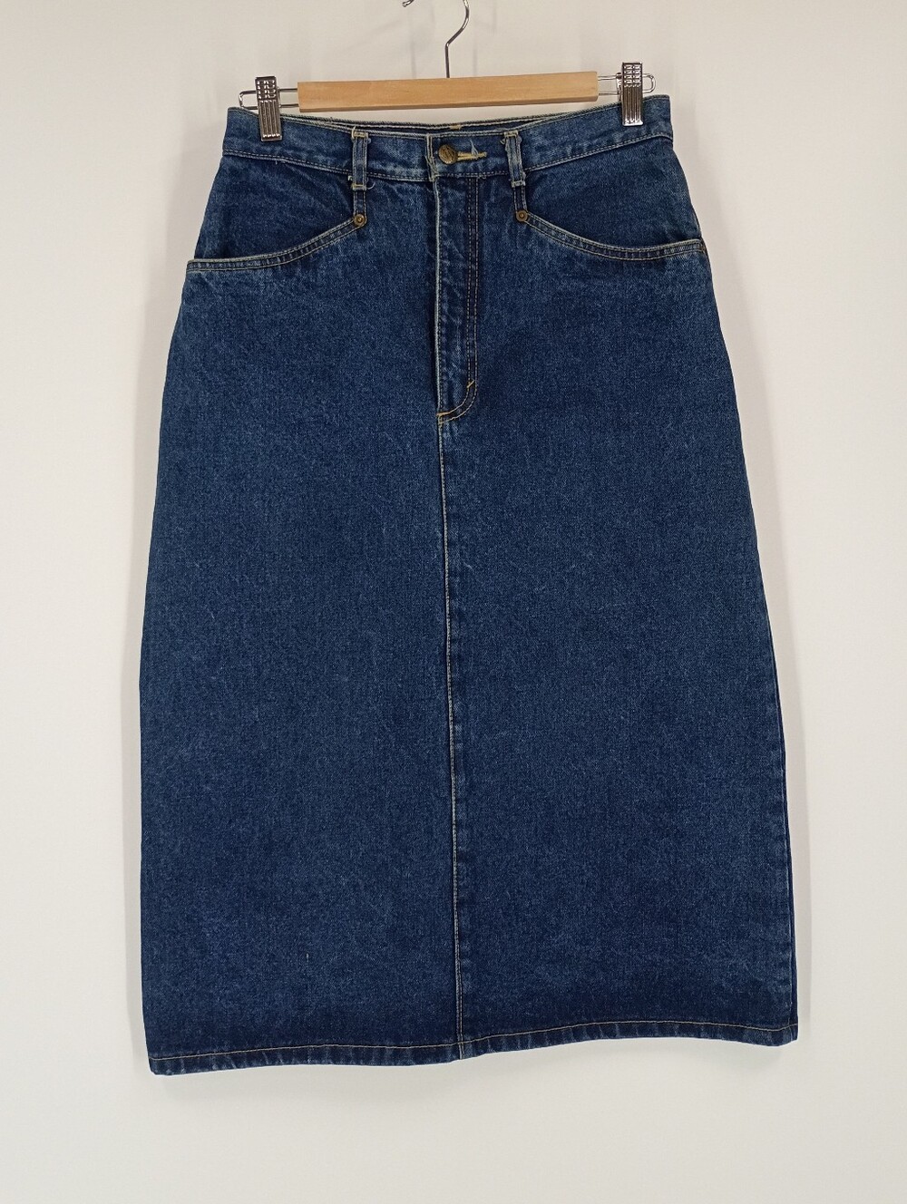 Rainbow Vintage Denim Midi Skirt